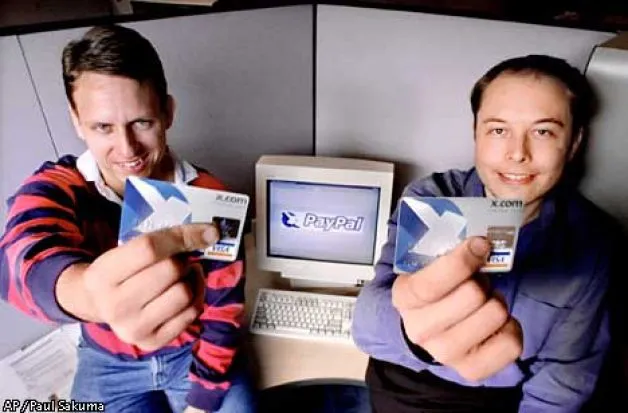 Peter Thiel og PayPal-grundlægger Elon Musk, 2000
